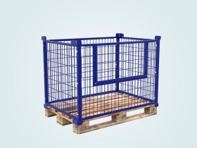 Паллетное ограждение (каркас из трубы+сетка) с фиксаторами, 1200х800х600мм, штаб., яч. 108х50мм, 5002 (ОПС 500)