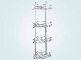 Полка для ванной угловая 4-х ярусная страйт глубокая 